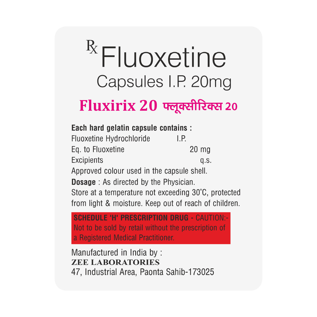 Fluxirix 20 Antidepressant Capsules